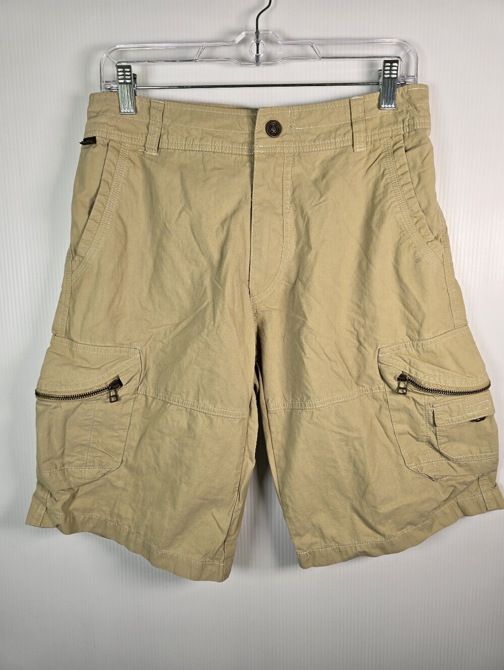 Kuhl Men's Khaki/Tan Cargo Hiking Shorts with Zip Pockets Size 32